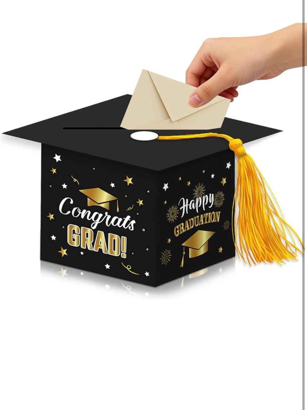 brand new Graduation Card Collection Box - Black and Gold